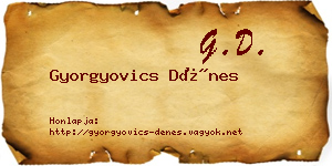 Gyorgyovics Dénes névjegykártya