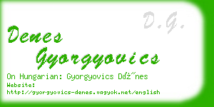 denes gyorgyovics business card